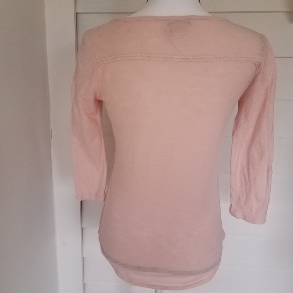 Lucky Brand Pale Pink Lacy Top, XS - Picture 2 of 8
